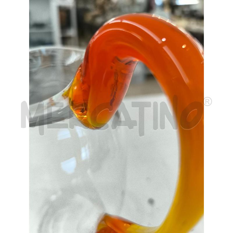 CARAFFA MURANO VETRO TRASPARENTE MANICO ARANCIO | Mercatino dell'Usato Mestre 4