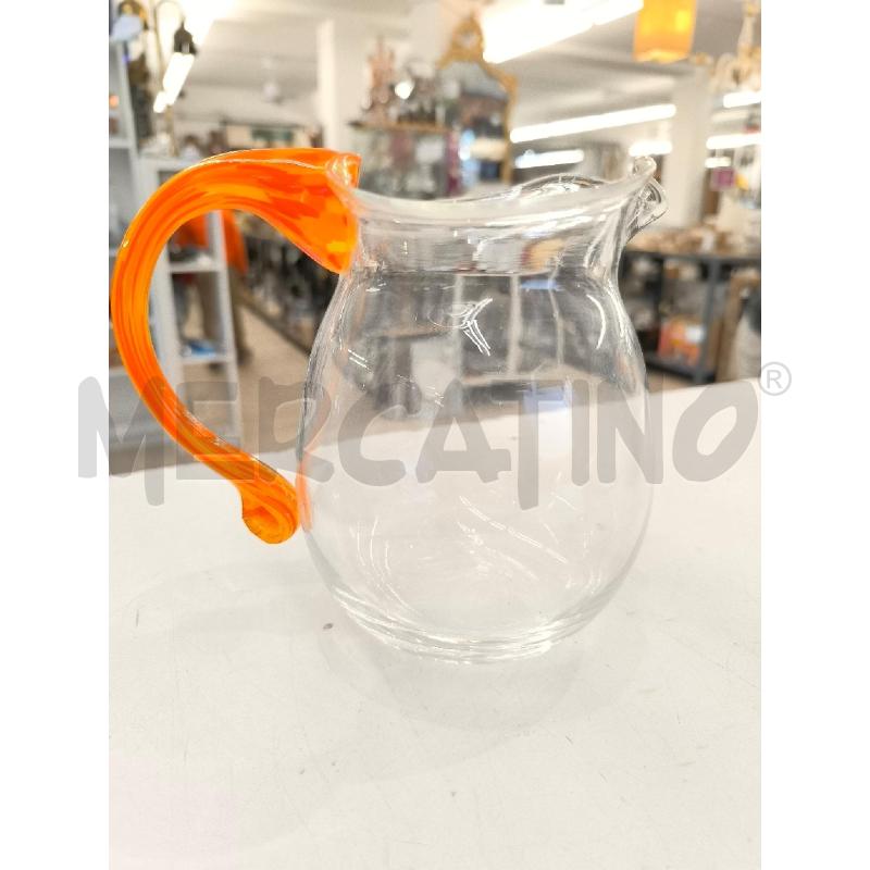 CARAFFA MURANO VETRO TRASPARENTE MANICO ARANCIO | Mercatino dell'Usato Mestre 1