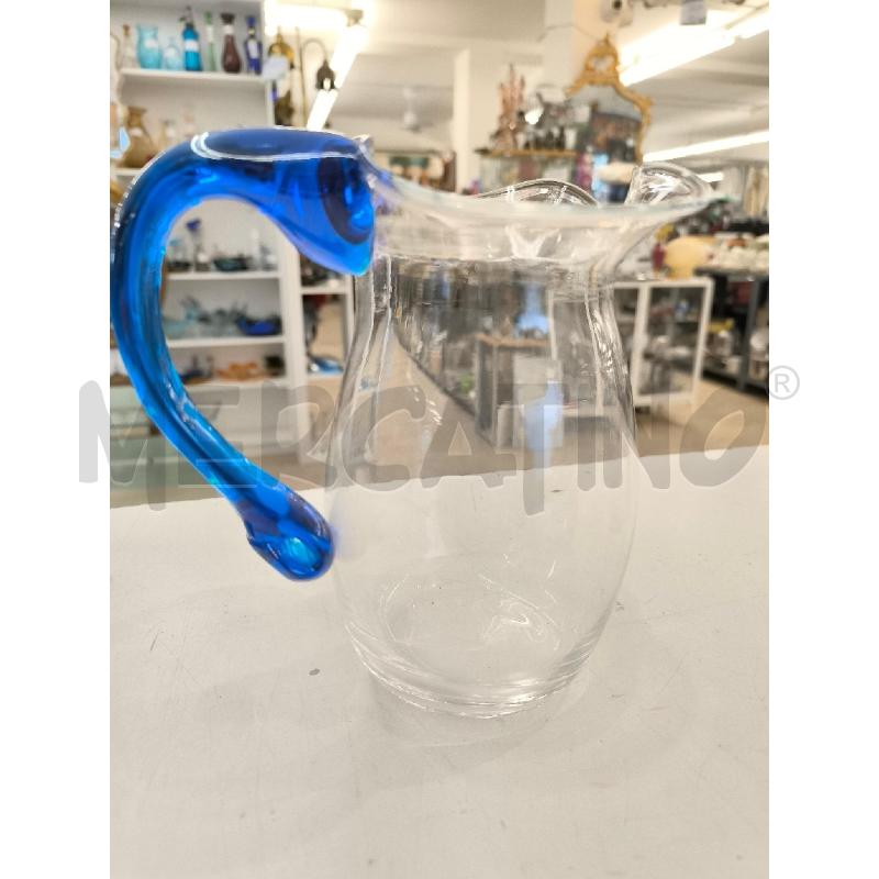 CARAFFA VETRO MURANO TRASPARENTE MANICO BLU | Mercatino dell'Usato Mestre 1