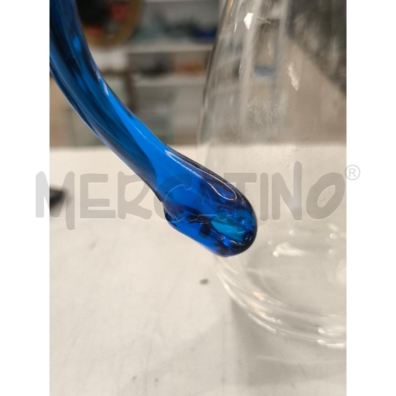 CARAFFA VETRO MURANO TRASPARENTE MANICO BLU | Mercatino dell'Usato Mestre 2