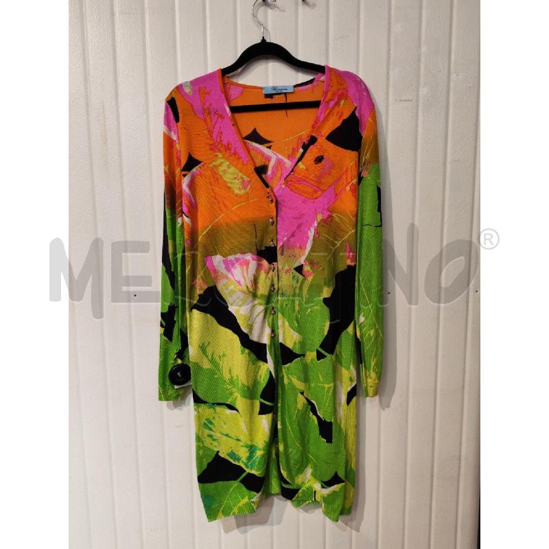 CARDIGAN DONNA ABITO BLUMARINE VERDE ARANCIONE 100SETA | Mercatino dell'Usato Mestre 1