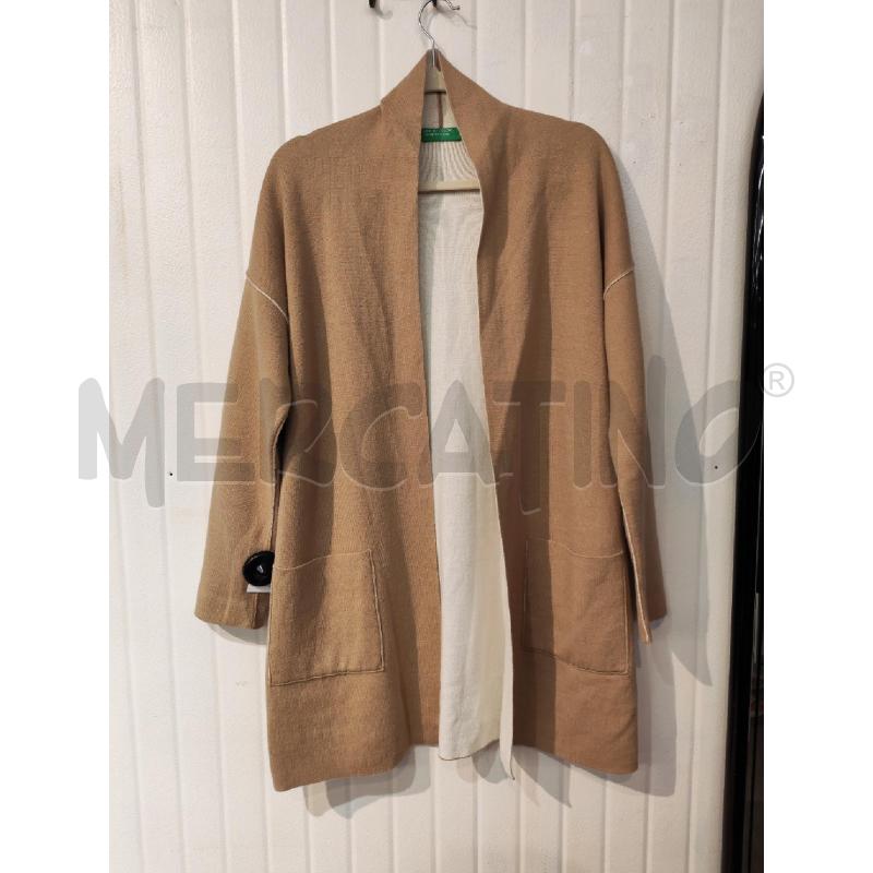 CARDIGAN DONNA BENETTON REVERSIBILE BEIGE E BIANC | Mercatino dell'Usato Mestre 1