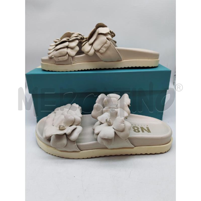 CIABATTE DONNA SANDALI N8 GRIGIO CHIARO FIORI | Mercatino dell'Usato Mestre 2