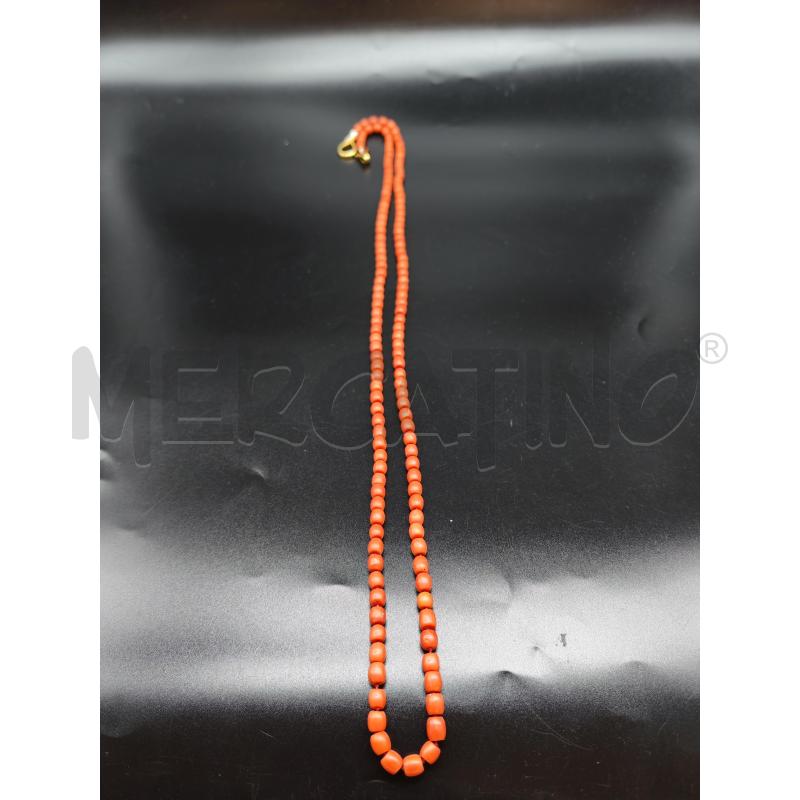 COLLANA CORALLO LUNGA 98CM CHIUSURA DORATA | Mercatino dell'Usato Mestre 1