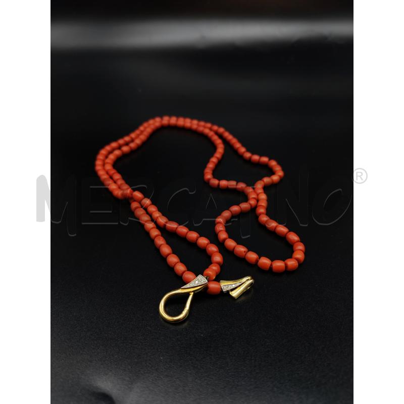 COLLANA CORALLO LUNGA 98CM CHIUSURA DORATA | Mercatino dell'Usato Mestre 2