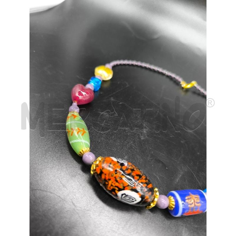 COLLANA CUORI BLU IN VETRO | Mercatino dell'Usato Mestre 2