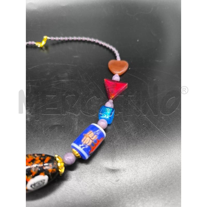 COLLANA CUORI BLU IN VETRO | Mercatino dell'Usato Mestre 3