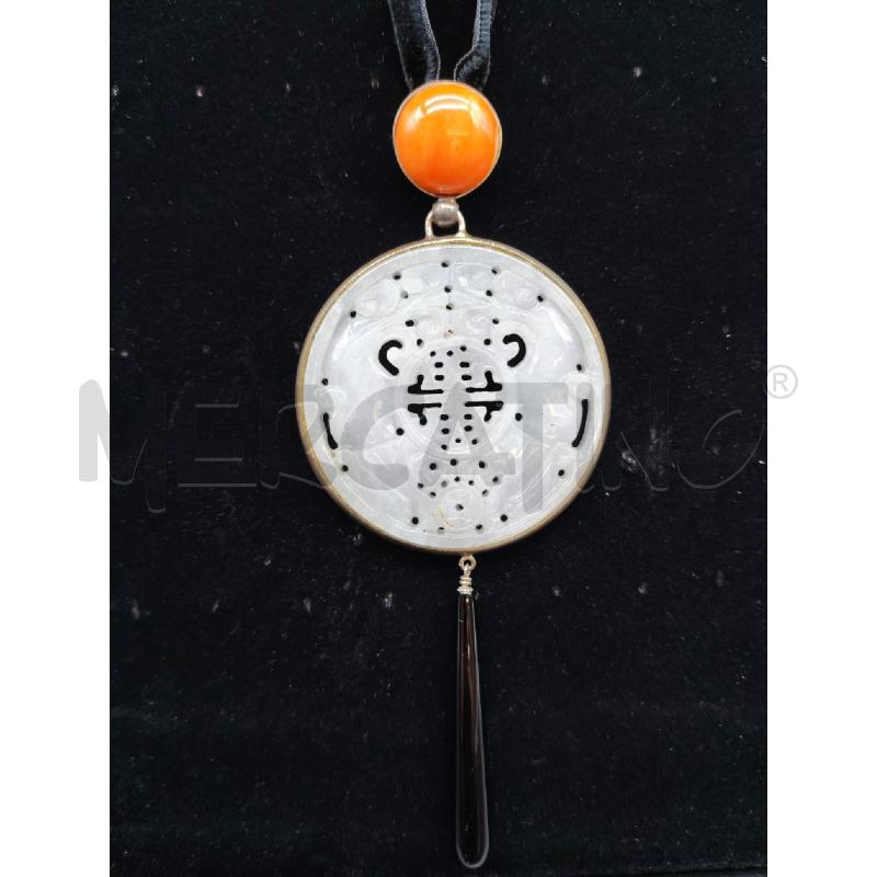 COLLANA GIAPPONESE TONDO BIANCO CIONDLO NERO | Mercatino dell'Usato Mestre 2