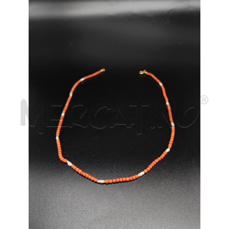 COLLANA GIROCOLLO CORALLO E PERLE DI FIUME | Mercatino dell'Usato Mestre 1