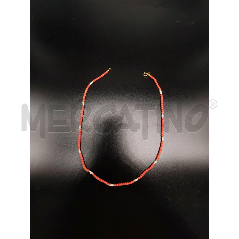 COLLANA GIROCOLLO CORALLO E PERLE DI FIUME | Mercatino dell'Usato Mestre 2