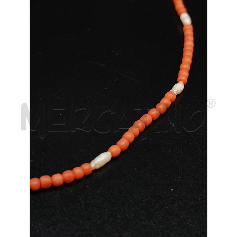 COLLANA GIROCOLLO CORALLO E PERLE DI FIUME | Mercatino dell'Usato Mestre 3