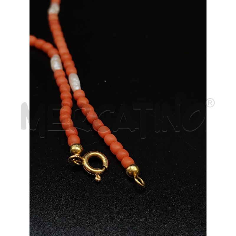 COLLANA GIROCOLLO CORALLO E PERLE DI FIUME | Mercatino dell'Usato Mestre 4