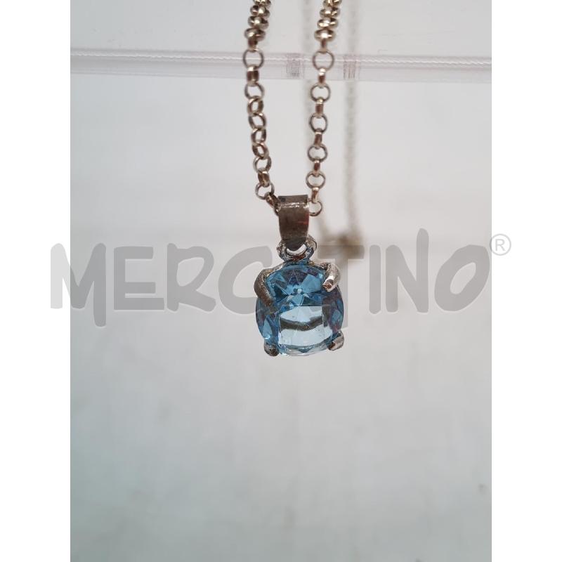 COLLANA METALLO CON PERLA ACQUAMARINA | Mercatino dell'Usato Mestre 1
