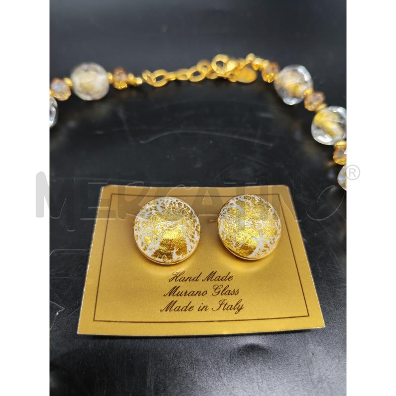 COLLANA ORECCHINI VETRO DI MURANO DORATI | Mercatino dell'Usato Mestre 2
