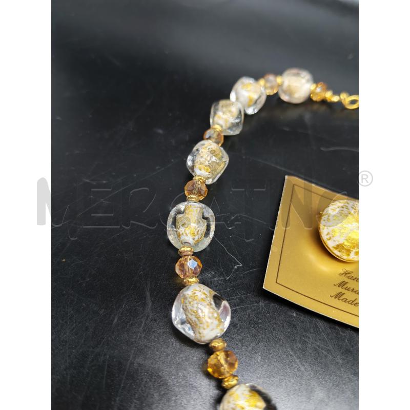 COLLANA ORECCHINI VETRO DI MURANO DORATI | Mercatino dell'Usato Mestre 3