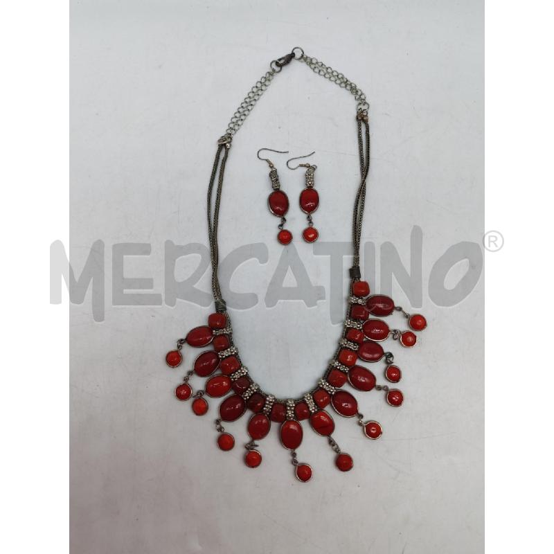 COLLANA PENDENTI ROSSI CON ORECCHINI | Mercatino dell'Usato Mestre 1