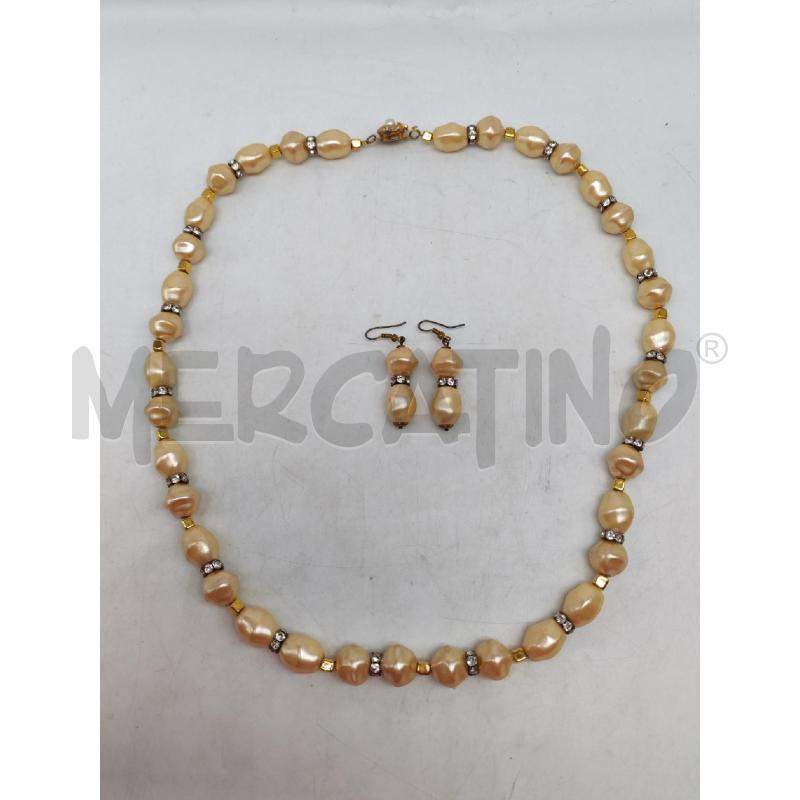 COLLANA PERLE ANELLINI CON BRILLANTINI ORECCHINI | Mercatino dell'Usato Mestre 1