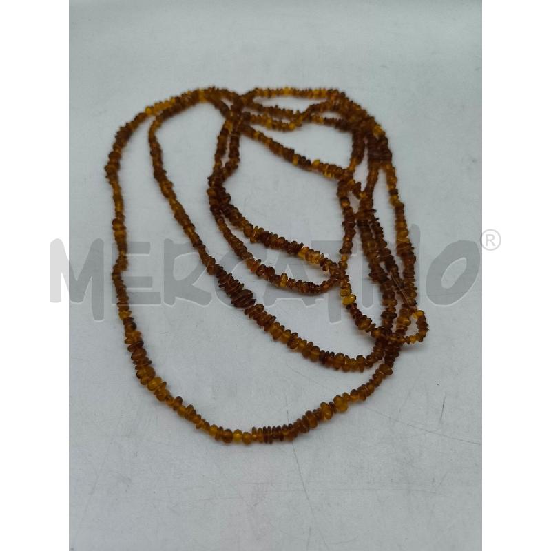 COLLANA PERLINE MARRONI ARANCIONI LUNGA | Mercatino dell'Usato Mestre 1