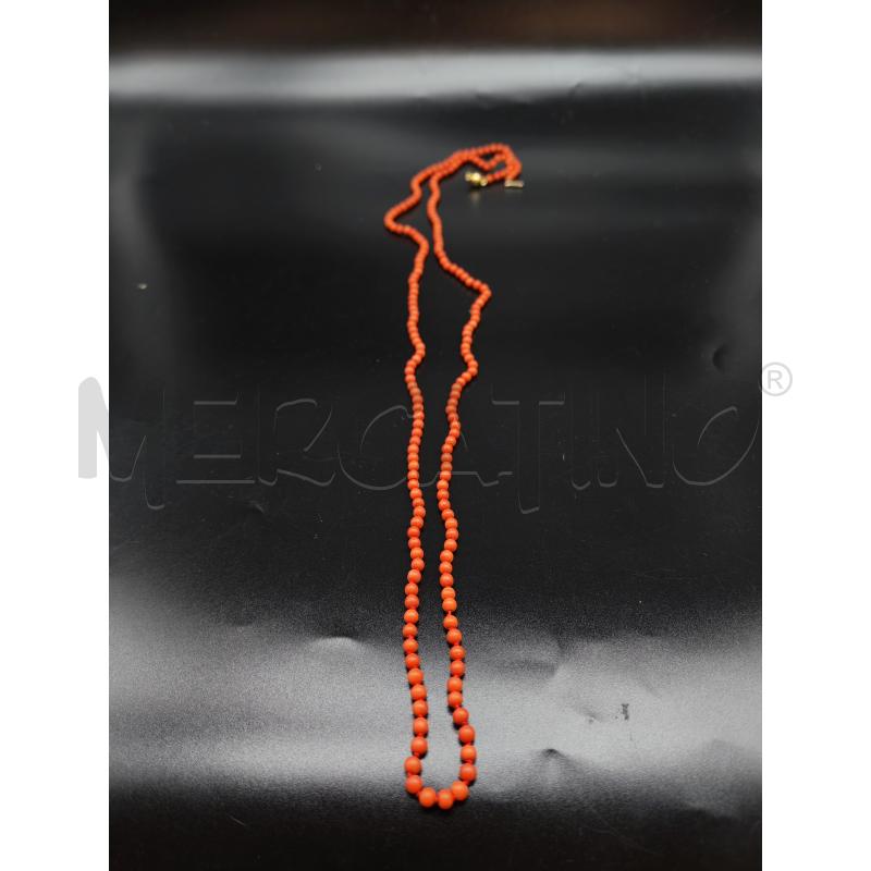 COLLANA PERLINE PASTA DI CORALLO LUNGA 100CM | Mercatino dell'Usato Mestre 1