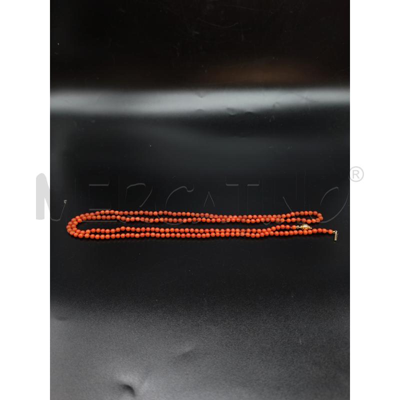 COLLANA PERLINE PASTA DI CORALLO LUNGA 100CM | Mercatino dell'Usato Mestre 2