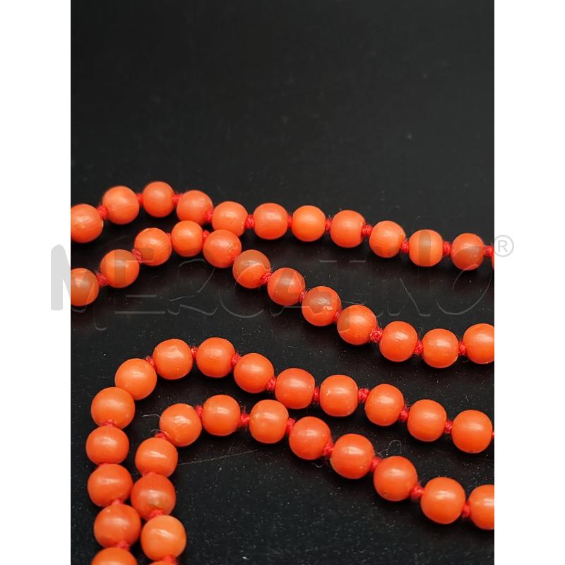 COLLANA PERLINE PASTA DI CORALLO LUNGA 100CM | Mercatino dell'Usato Mestre 4