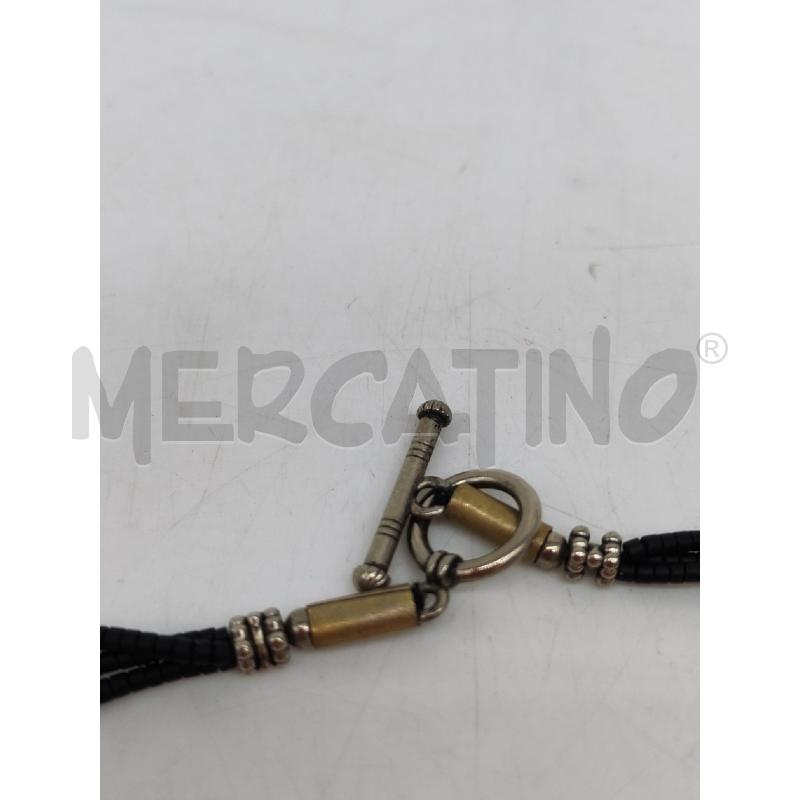 COLLANA PIÙ FILI PIETRE DURE NERE E ARGENTATA  | Mercatino dell'Usato Mestre 4