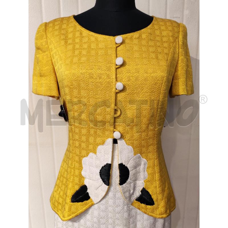 COMPLETO DONNA CHIC DI RENATO BLAESTRA GIALLO BIANCO FIORE | Mercatino dell'Usato Mestre 2