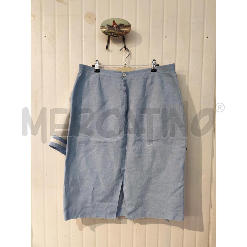 COMPLETO DONNA LUISA SPAGNOLI BIANCO AZZURRO LINO  | Mercatino dell'Usato Mestre 3