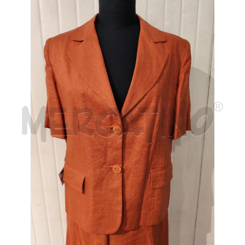 COMPLETO DONNA SARTORIALE ARANCIONE GIACCA E PANTALONE LUNGO | Mercatino dell'Usato Mestre 2