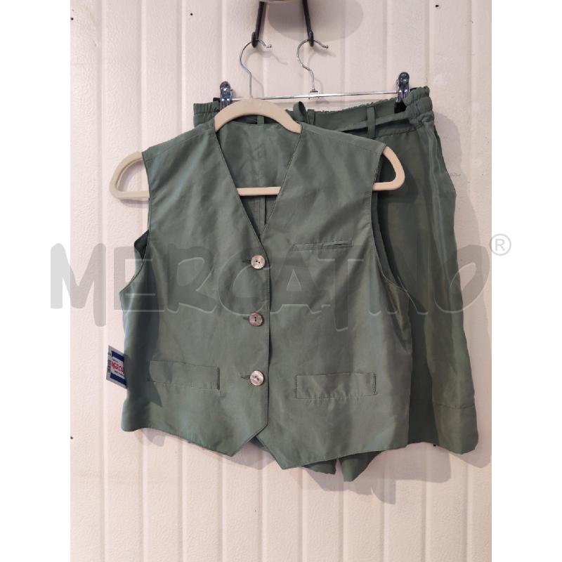 COMPLETO DONNA SARTORIALE VERDE IN SETA  | Mercatino dell'Usato Mestre 1