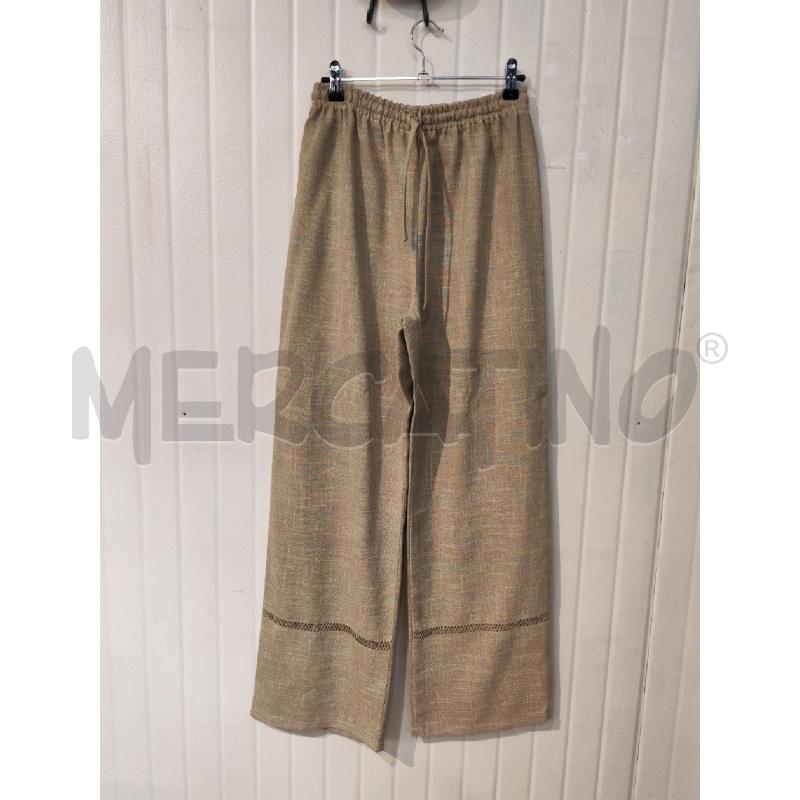 COMPLETO DONNA SM BEIGE BLUSA E PANTALONE FASCE TRAFORATE | Mercatino dell'Usato Mestre 3