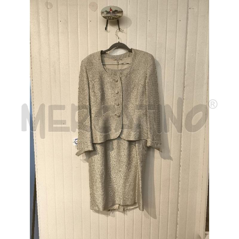 COMPLETO DONNA SM BEIGE CON RIGHINE ABITO E BLAZER | Mercatino dell'Usato Mestre 1