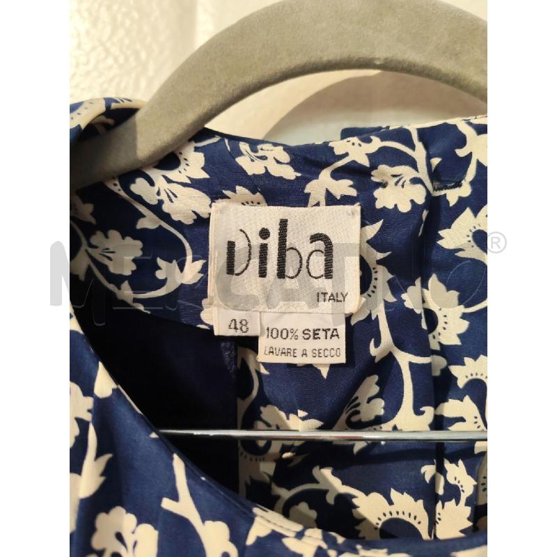 COMPLETO DONNA VIBA BLU DAMASCATO 100% SETA | Mercatino dell'Usato Mestre 2
