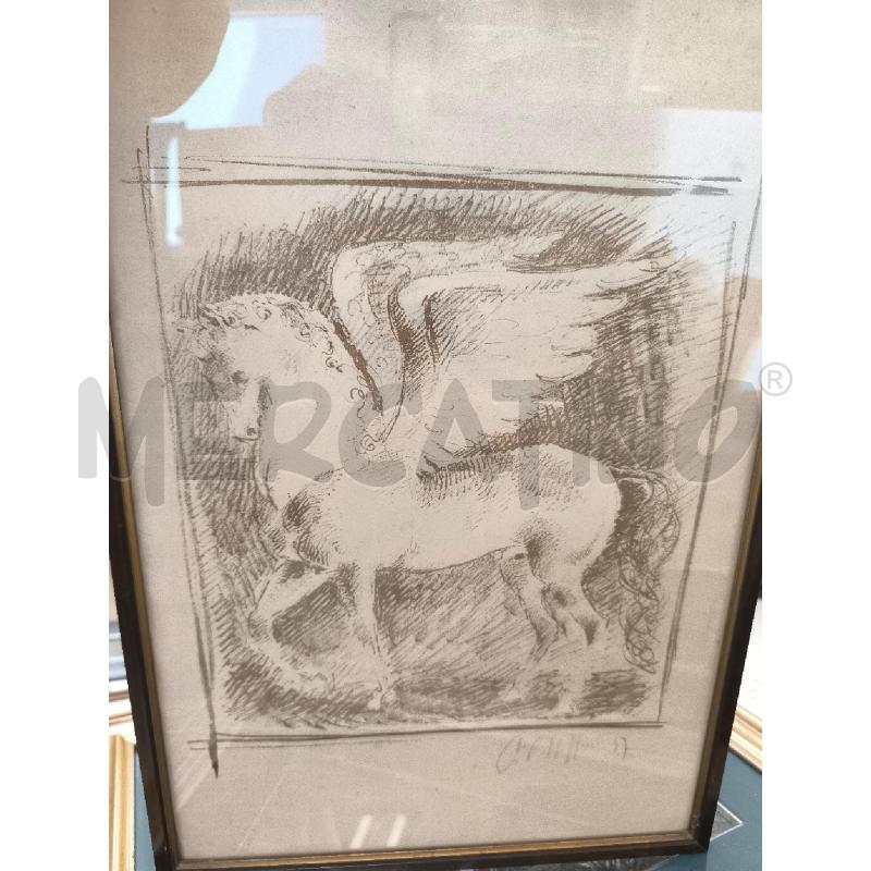 DISEGNO SU CARTA CAVALLO ALATO | Mercatino dell'Usato Mestre 1