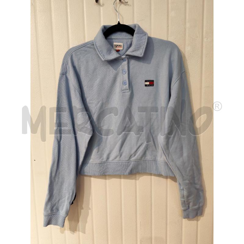 FELPA DONNA TOMMY HILFIGER AZZURRO CON COLLETTO  | Mercatino dell'Usato Mestre 1