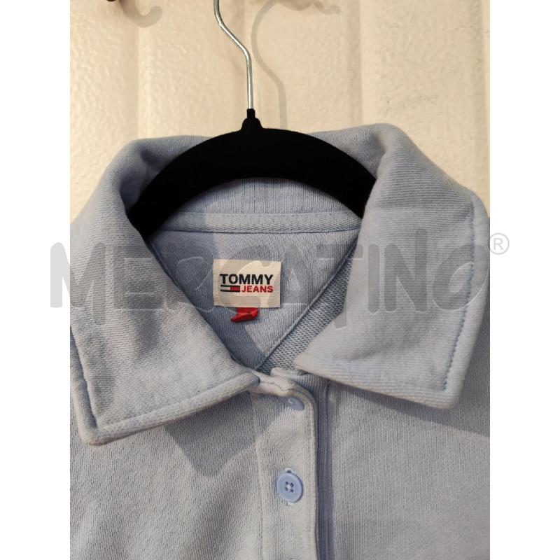 FELPA DONNA TOMMY HILFIGER AZZURRO CON COLLETTO  | Mercatino dell'Usato Mestre 2