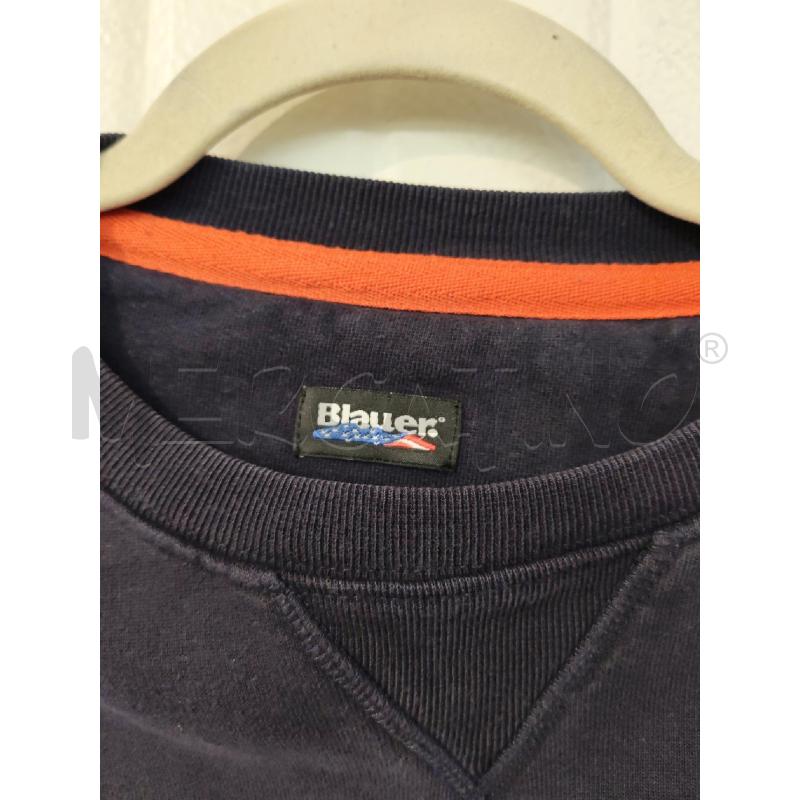 FELPA UOMO BLAUER BLU CON SCRITTA CONTORNO BIANCO  | Mercatino dell'Usato Mestre 2