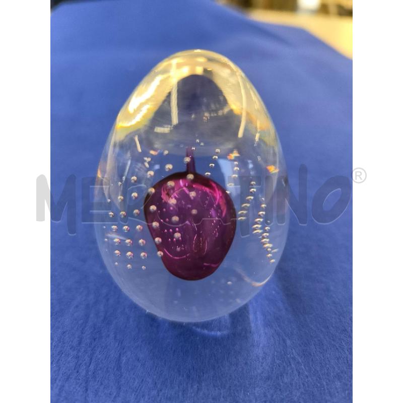 FERMA CARTE UOVO VETRO MURANO VIOLA | Mercatino dell'Usato Mestre 2