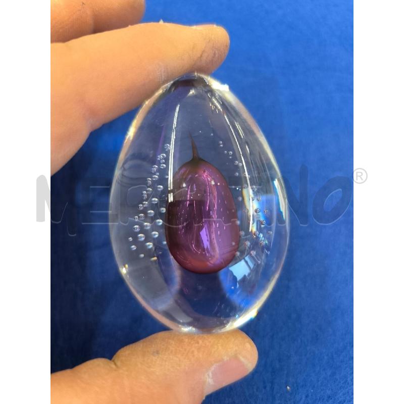 FERMA CARTE UOVO VETRO MURANO VIOLA | Mercatino dell'Usato Mestre 3
