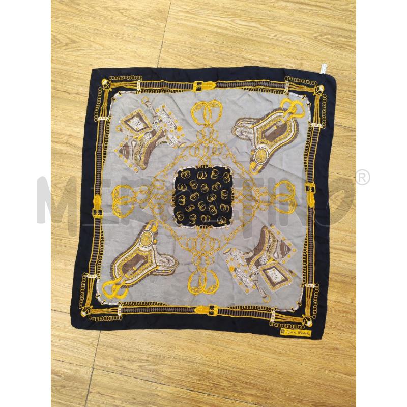 FOULARD BLU DI BALESTRA FANTASIA NERA GRIGIA GIALLA | Mercatino dell'Usato Mestre 1