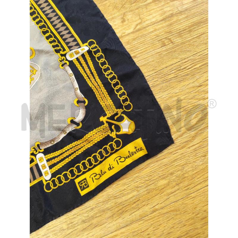 FOULARD BLU DI BALESTRA FANTASIA NERA GRIGIA GIALLA | Mercatino dell'Usato Mestre 3