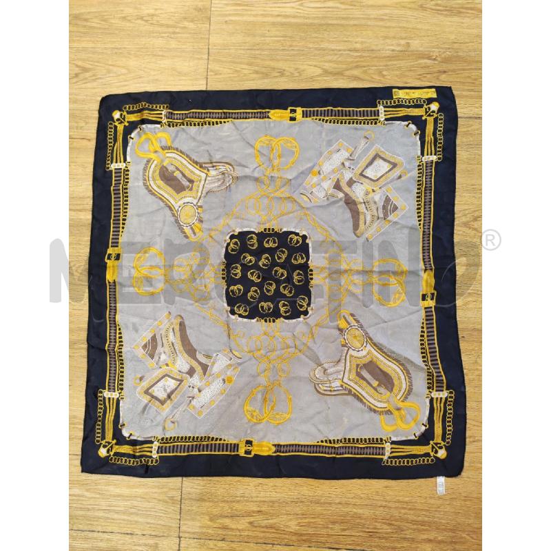 FOULARD BLU DI BALESTRA FANTASIA NERA GRIGIA GIALLA | Mercatino dell'Usato Mestre 4