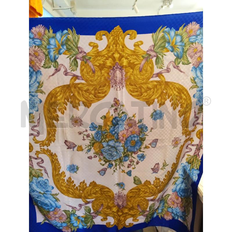 FOULARD RENATO BALESTRA ROSA CONTORNO BLU FIORI | Mercatino dell'Usato Mestre 1