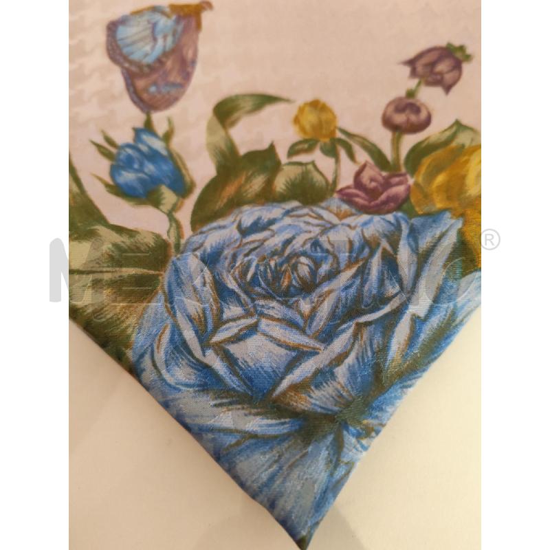 FOULARD RENATO BALESTRA ROSA CONTORNO BLU FIORI | Mercatino dell'Usato Mestre 3