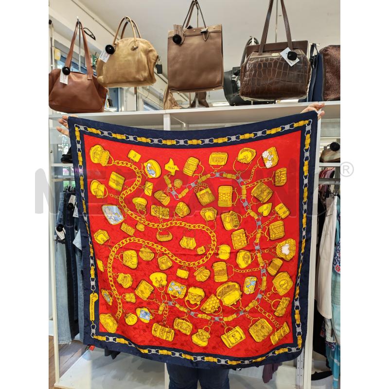 FOULARD ROBERTA DI CAMERINO BLU ROSSO DORATO  | Mercatino dell'Usato Mestre 1