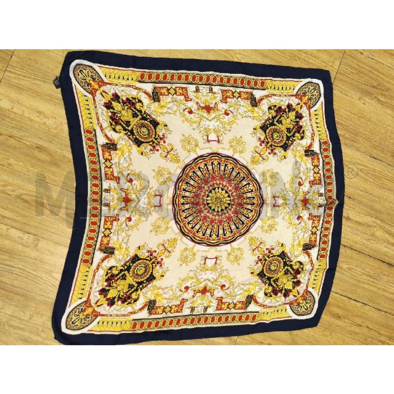 FOULARD SETA BIANCO ROSSO GIALLO STILE BAROCCO | Mercatino dell'Usato Mestre 1