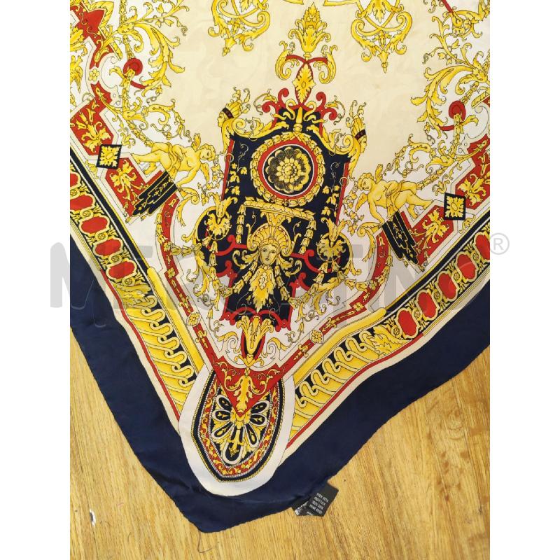 FOULARD SETA BIANCO ROSSO GIALLO STILE BAROCCO | Mercatino dell'Usato Mestre 3