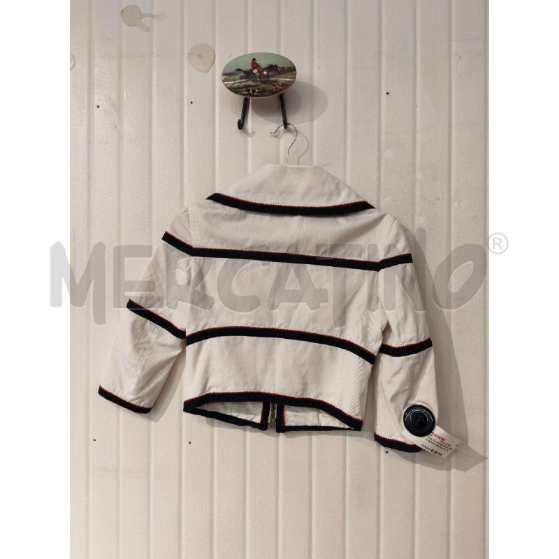 GIACCA DONNA DESQUARED BIANCA PROFILI BLU COTONE | Mercatino dell'Usato Mestre 3
