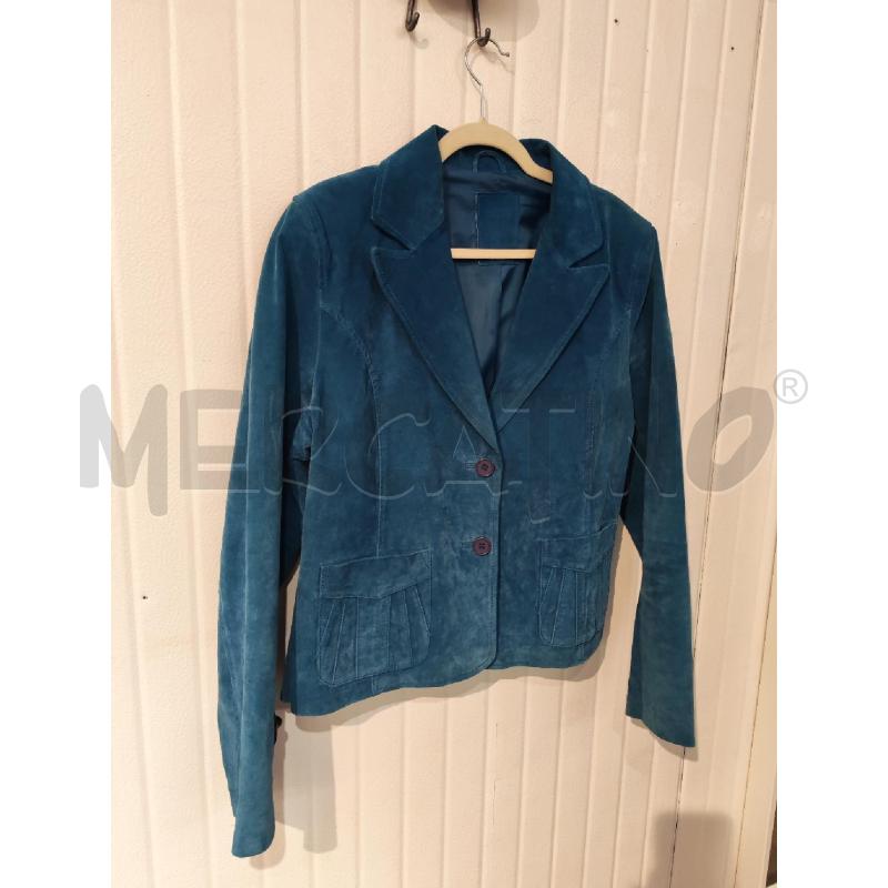 GIACCA DONNA LEATHERTEX BLU SCAMOSCIATA  | Mercatino dell'Usato Mestre 3