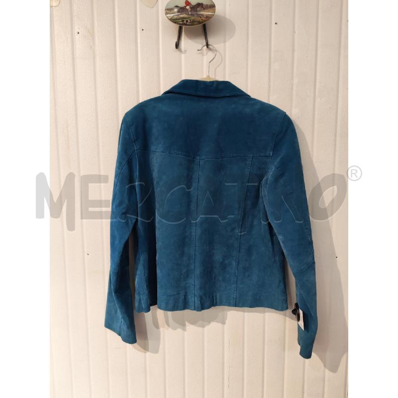 GIACCA DONNA LEATHERTEX BLU SCAMOSCIATA  | Mercatino dell'Usato Mestre 4